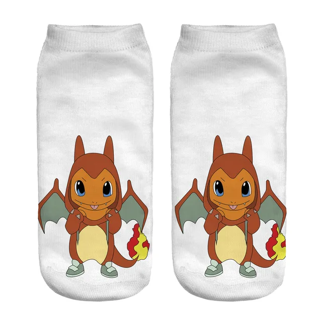 Pokemon cartoon printed women's socks anime figure cute Pikachu Squirtle Bulbasaur socks kids socks girls direct sales 11
