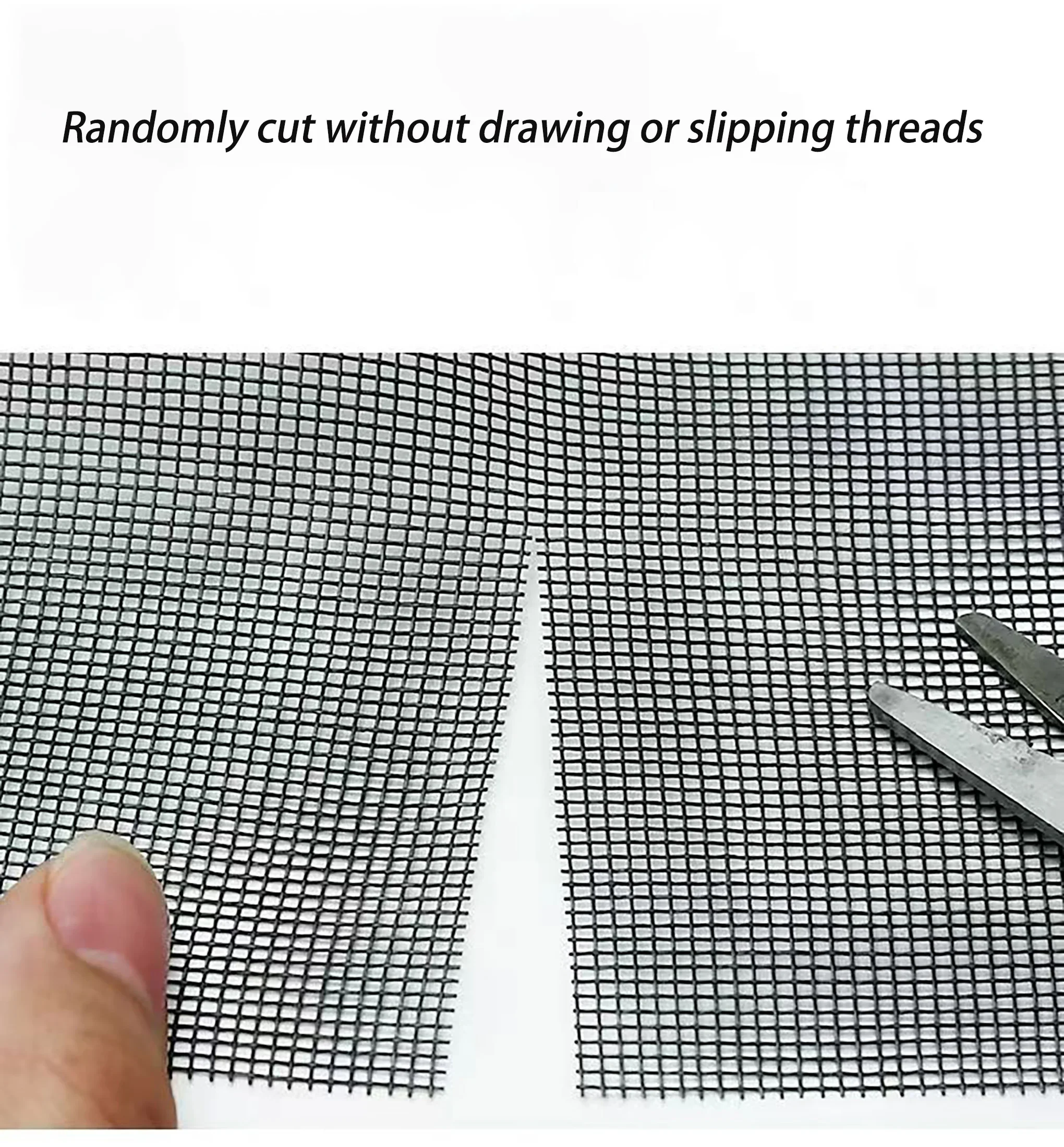 Mosquito Window Screen Customized Invisible with Black Mesh Non-Perforated Adhesive Buckle Tape Installation Generous Size