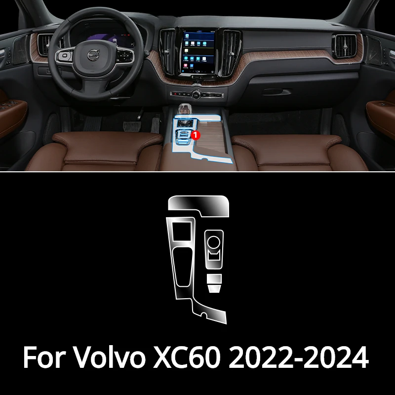 For Volvo XC60 2022-2024 Car Accessories interior Thin film transparent TPU  Gear Panel Center Console Anti-scratch resist refit