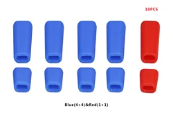 10PCS Non - Slip Remote Control Switch Protection Silicone Sleeves (Blue and Red)