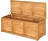 47 Gallon Acacia Wood Deck Box, Garden Backyard Storage Bench, Outdoor Storage Container for Patio Furniture Cushions a 1