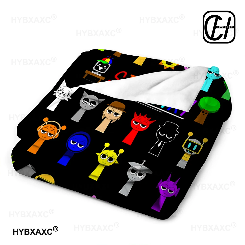 Sprunki Incredibox Blankets Coral Fleece Plush Summer Conditioning Game Lightweight Throw Blankets for Bed Car Bedding Throws 6