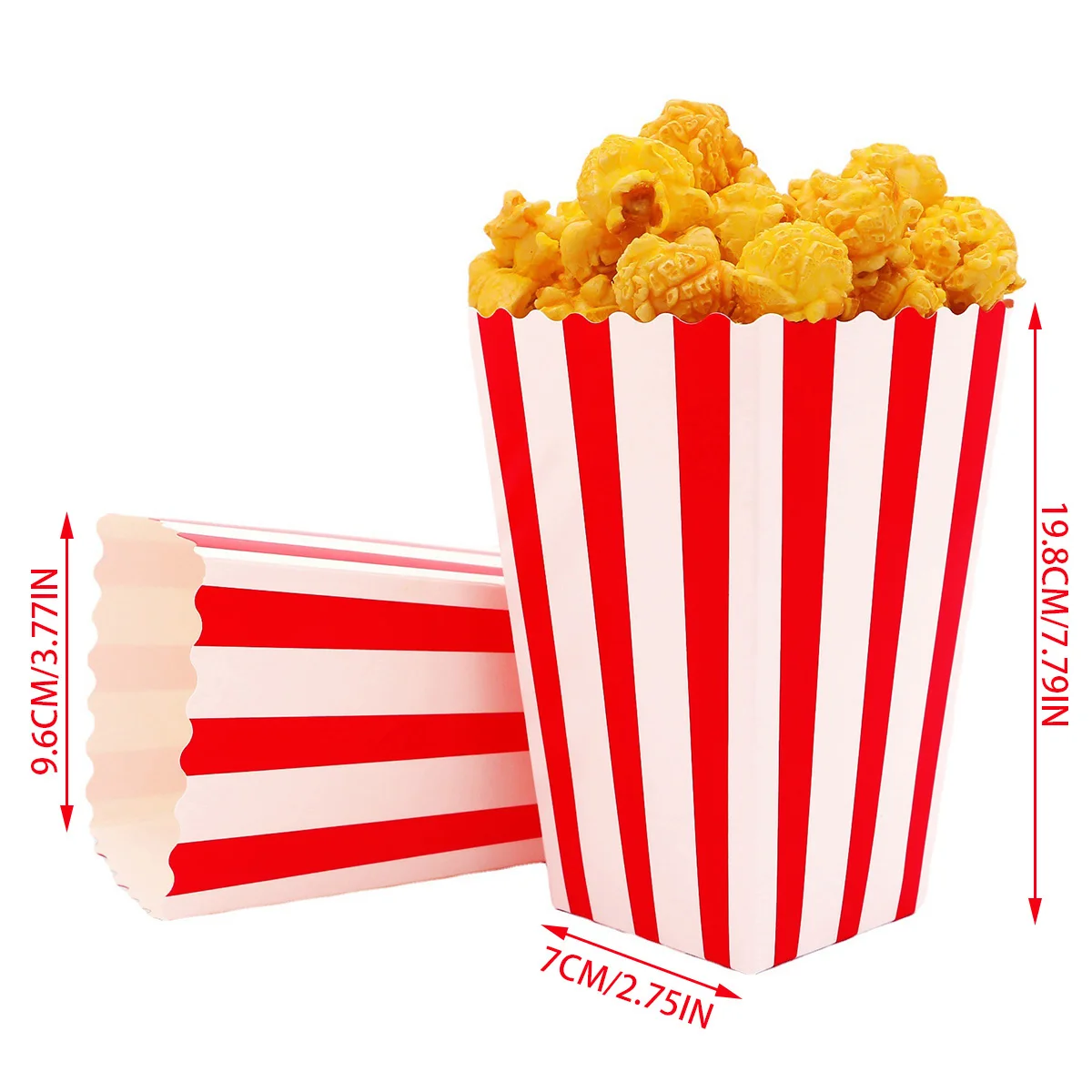 Scatole Pop Corn, Ouinne 24PCS Sacchetti di Carta, Rosso e Bianco Strisce  Quadrato Porta per Popcorn Dolci Spuntini del Partito Cinema Feste :  : Casa e cucina