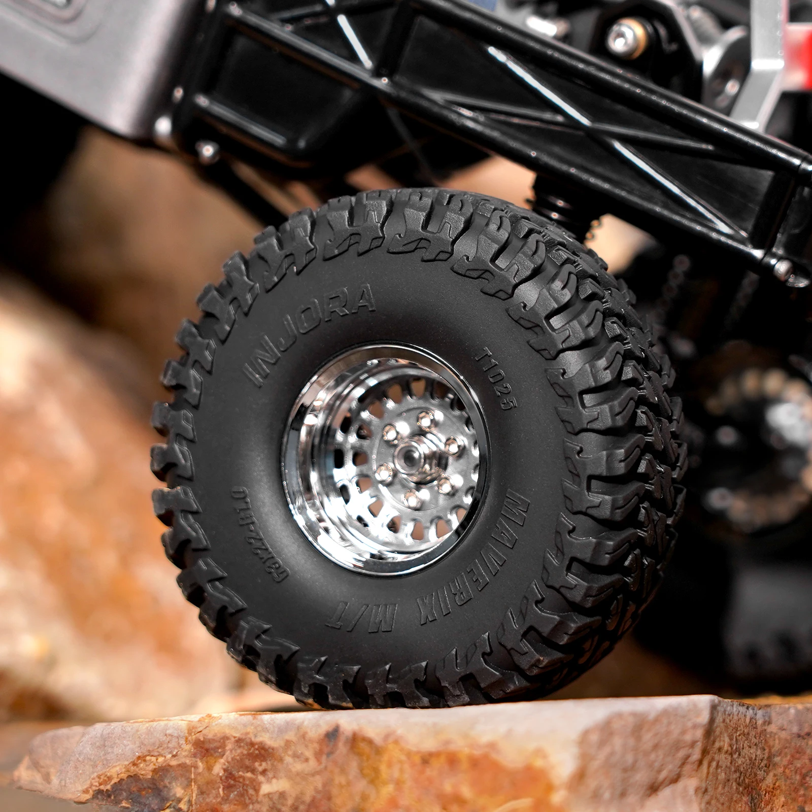 S5658da5763c948bc8d9eae3f34c96f99T 4PCS-T1025: 1/18 1/24 RC 크롤러용 INJORA 63*22mm 1.0인치 MAVERIX M/T 타이어
