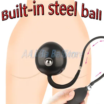 Inflatable Huge Anal Butt Plug with Metal Ball Big Anal Dilator Silicone Huge Anus Pump Expandable Prostate Massager Sex Toys 6