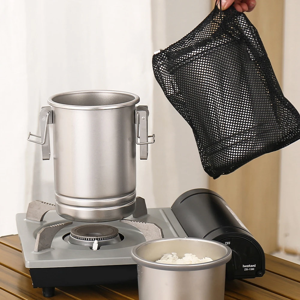 손잡이가 있는 다기능 캠핑 밥솥, 피크닉, 하이킹, 여행, 수프 요리를 위한 스테인레스 스틸 스티머 냄비, 업데이트됨