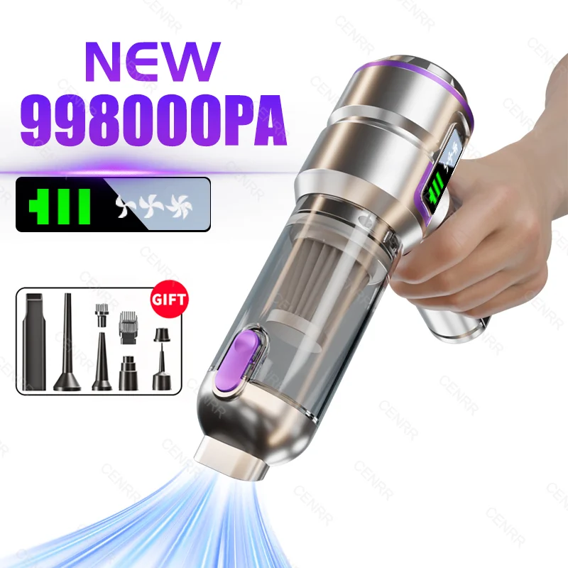Mini Car Vacuum Cleaner 998000PA Cordless Powerful for Home Handheld Blower Car Cleaner Portable Car Vacuum Cleaner 1
