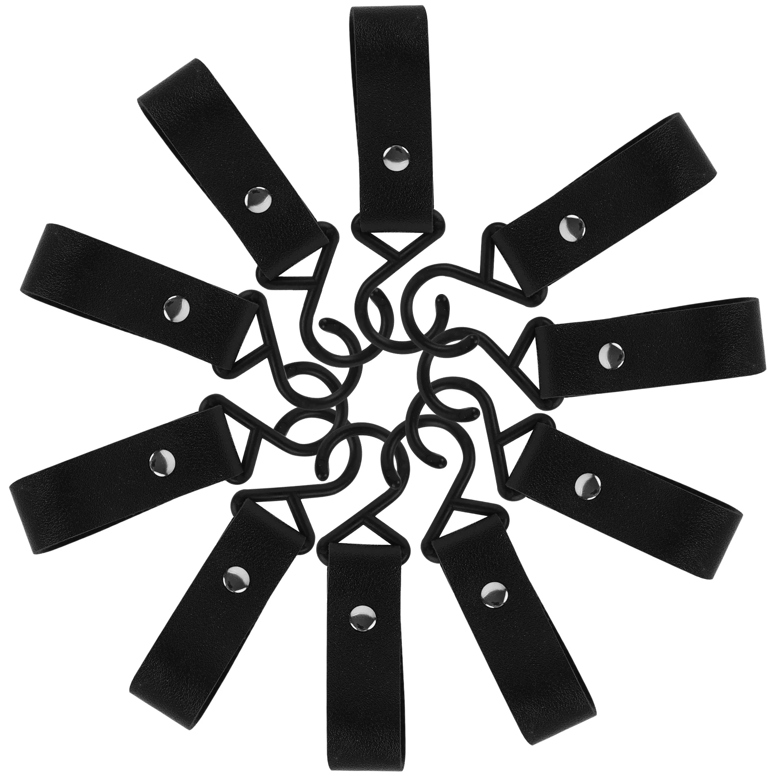 

10 Pcs Camping Tent Hooks Hangers Cookware Pu Strap Outdoor Hanging Triangle