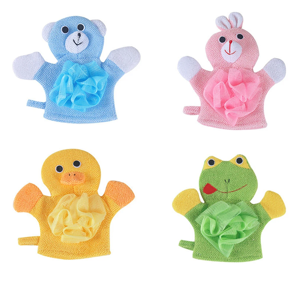 

Baby Bath Gloves for Kids Toddlers Cartoon Animal Shape Shower Towel Washcloth Bathing Ball Children Wash Clean Shower Massage