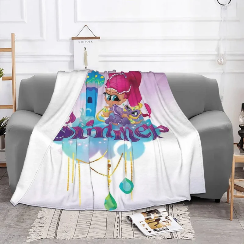 

Shimmer And Shine Cartoon Blanket Flannel Decoration Breathable Lightweight Thin Throw Blankets for Bed Outdoor Quilt