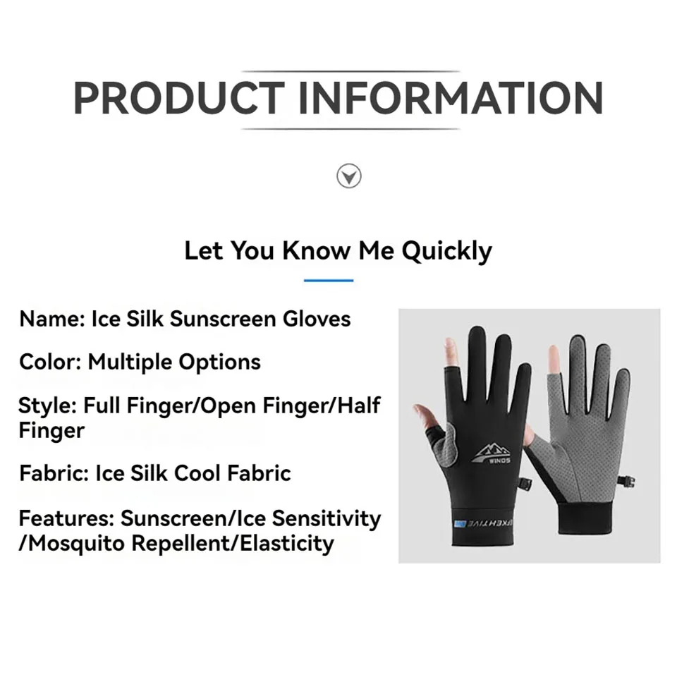 GTUBIKE Fishing Gloves Sun Protection Cycling Driving Outdoor Sports Mountain Climbing Full Half Three-finger Finger Gloves Men cycling gloves,fishing gloves