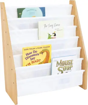 6-Tier Kids Bookshelf with Fabric Pockets 1