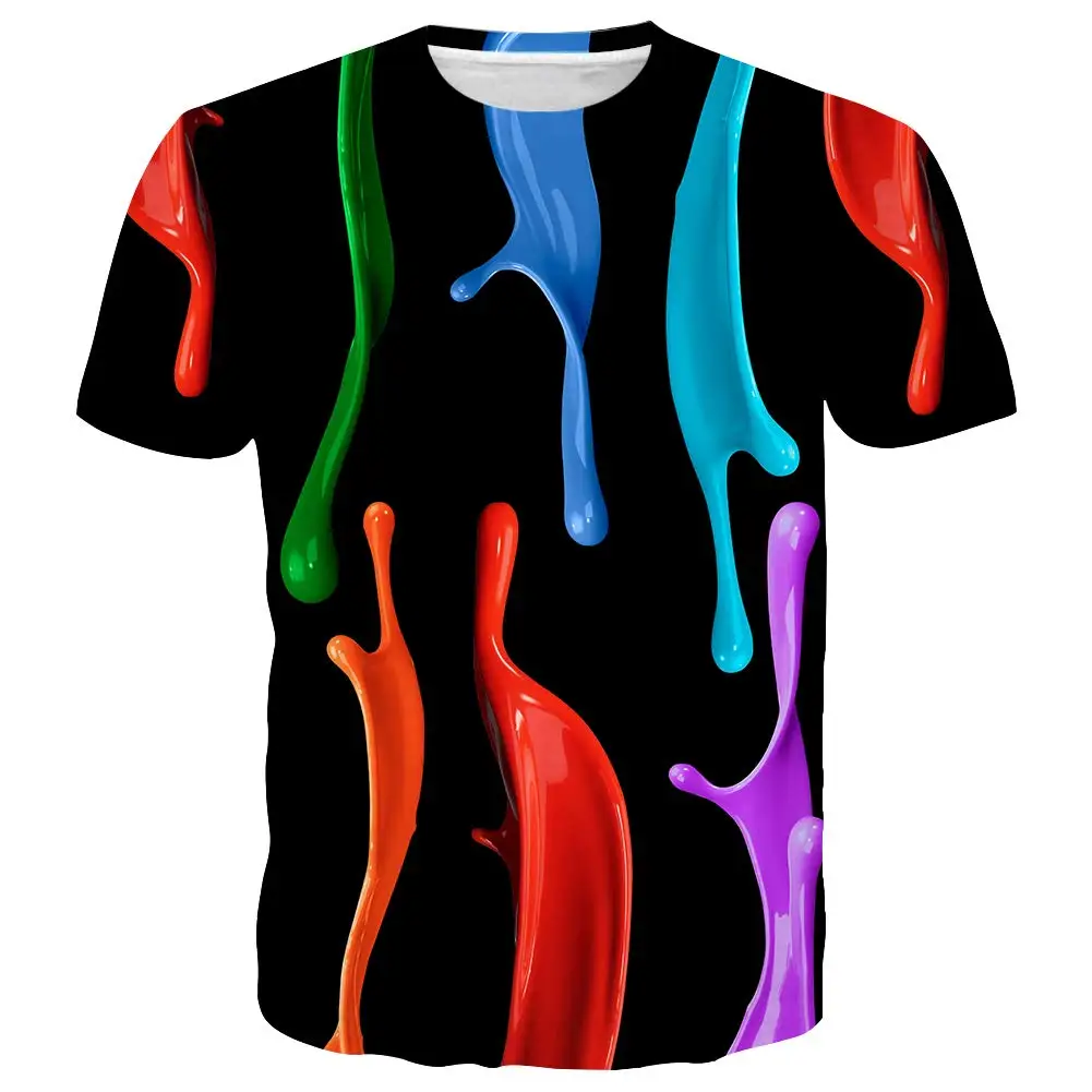 Colorful Tie Dye Graffiti 3D Print Unisex T Shirt