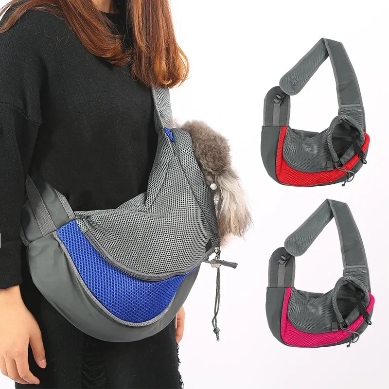 Pet Dog Cat Sling Carrier Pet Carrier Bag Pet Carrier Backpack Pet Bag Breathable Travel Safe Sling Bag Puppy Kitten Outdoor Mesh Oxford Single Comfort Handbag Tote Pouch