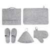 Set of 5 Sauna Hat Mat Glove Slippers Sauna Bag Japanese Russian Banya Sauna Set 2