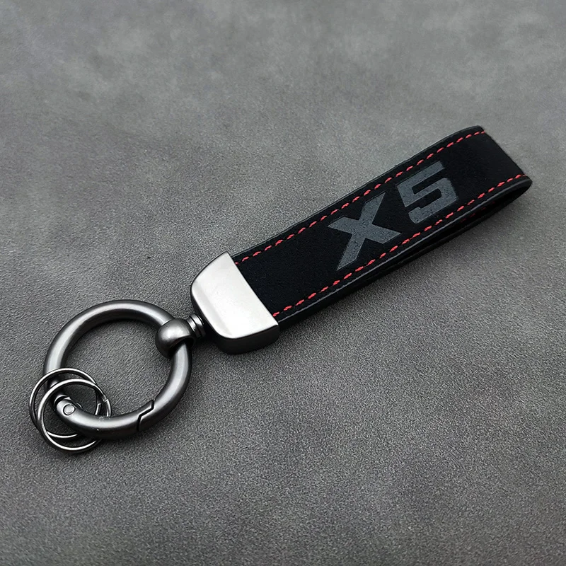 Luxury Women Suede Leather Car Keychain Accessory