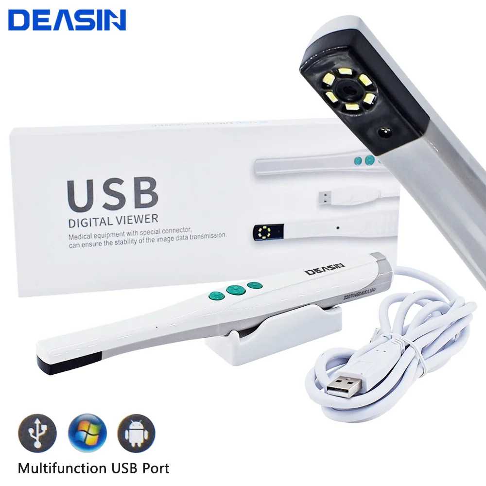 DEASIN USB Type Oral HD Camera Digital Viewer 6 LED Lights Endoscope Dental Intraoral Real-time Dentist Equipment
