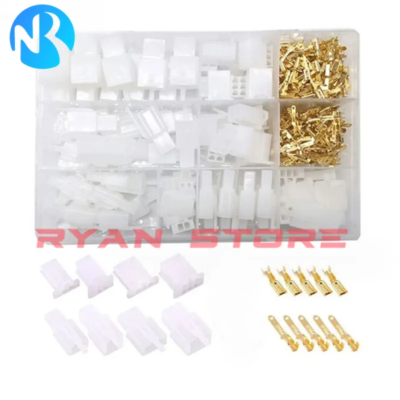 Kit de Terminais Elétricos Masculinos e Femininos 28 mm 2pin Pin Pin 6pin 28 Plug Automotive Barco Wire Connector Terminal 380 Pcs
