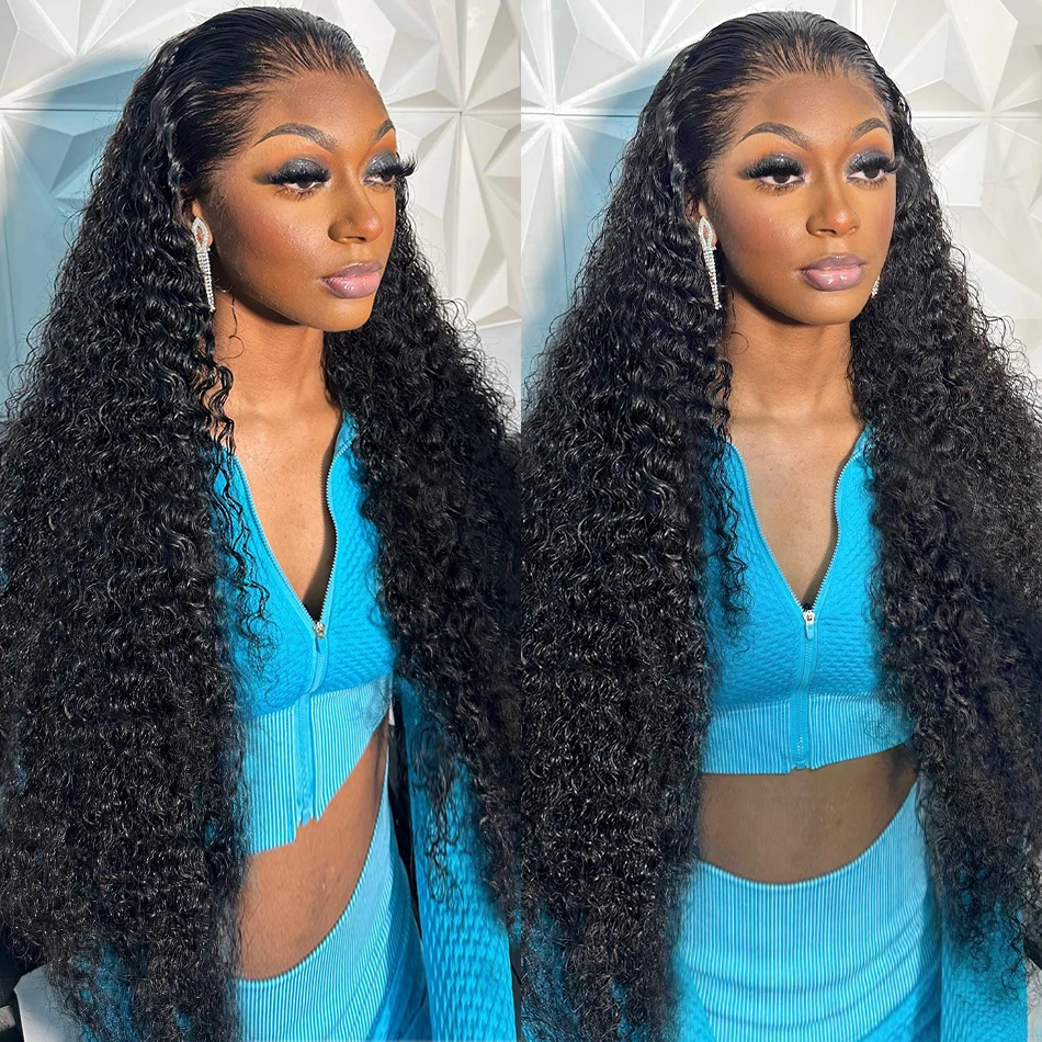 40 42 Inch Curly Lace Front Human Hair Wigs 13x4 13x6 Deep Wave Frontal Wig Women Full 250% Brazilian lace front wig human hair wigs human hair wig front lace wig