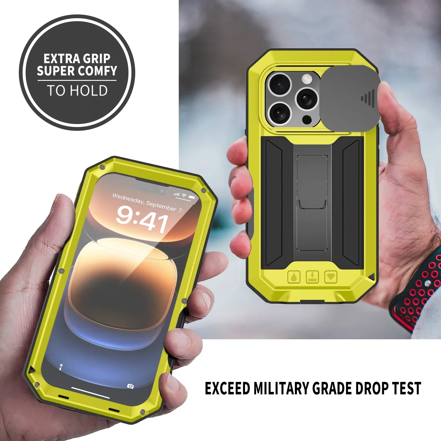 Ultimate Armor Metal Phone Case with Built-in Kickstand and Shockproof Protection