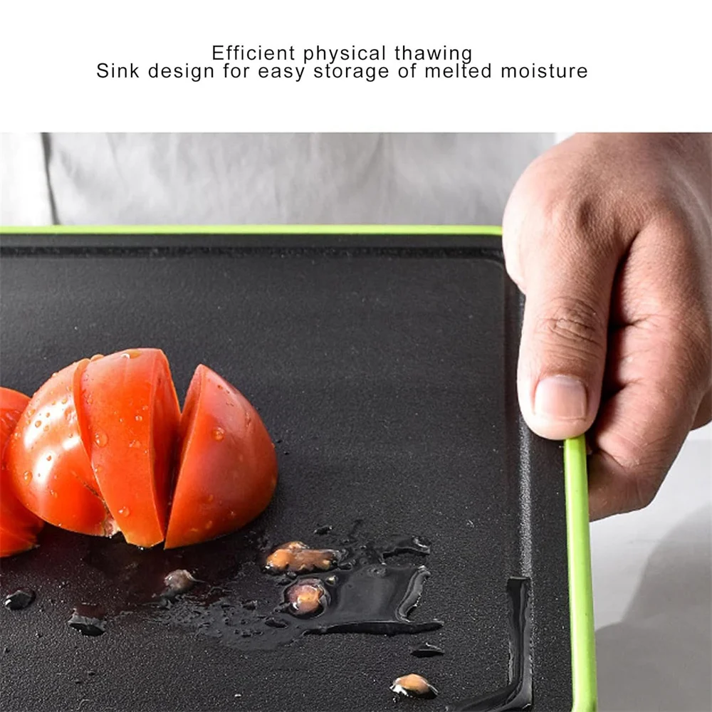Description Picture 6 of itemAluminum Alloy Defrost Tray Food Meat Fruit Quick Defrosting Plate Cutting Board Defrost Tray Thaw Meat Food Kitchen Gadgets