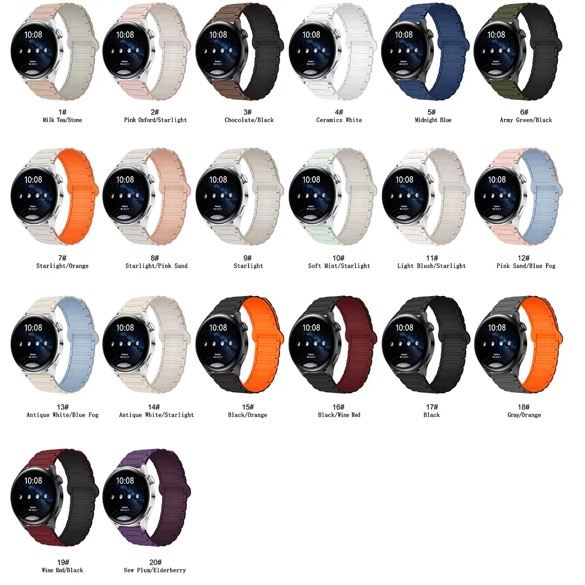 Universal Magnetic Silicone Loop Strap, Available in Multiple Sizes