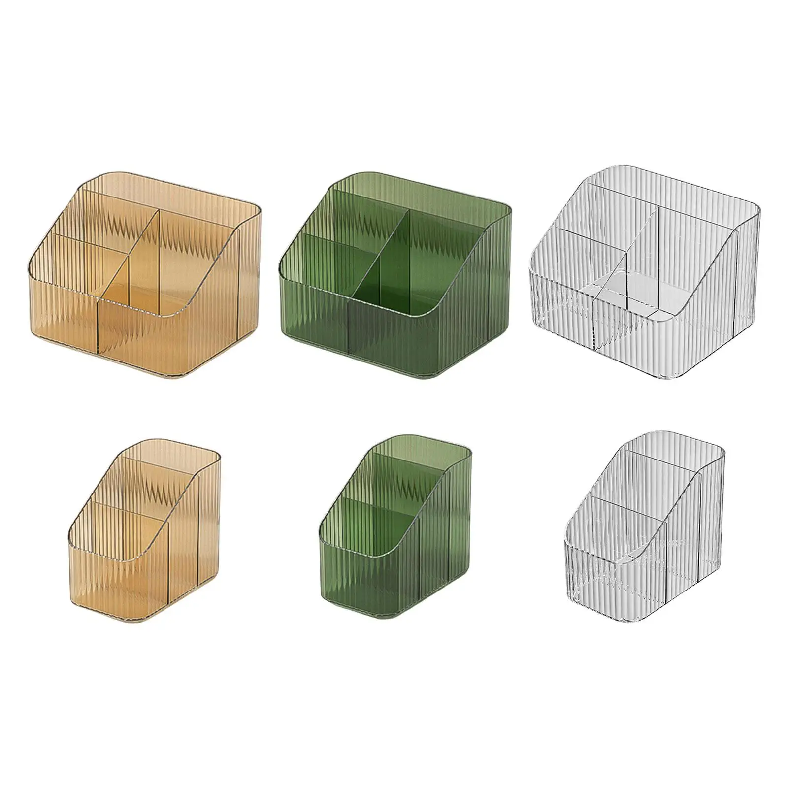 

Acrylic Desktop Organizer Storage Case with Compartment Office Accessories Caddy Makeup Brush Holder for Bathroom Countertop