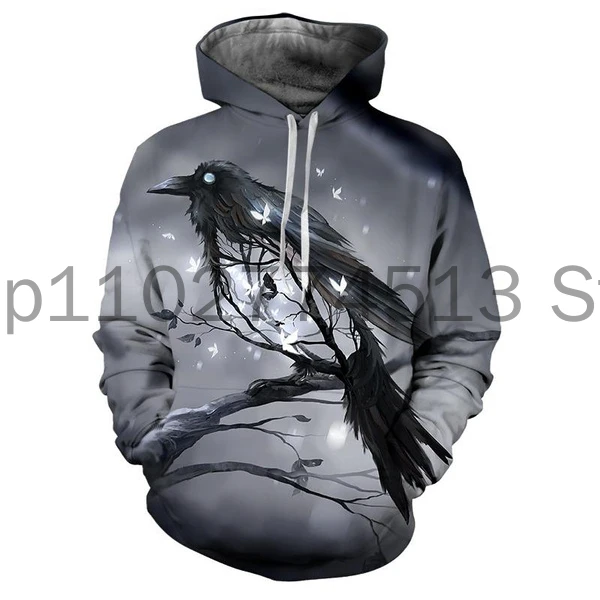 

New Fashion New Crow 3d Print Hoodie Funny Men Women Casual Couples Unisex Pullover Polyester Hoodie
