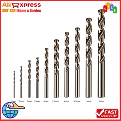 10 Pcs M35 Cobalt HSS Drill Bit 1-6mm Straight Shank Twists Drill Bit For Stainless Steel Steel Iron Drilling Cutter Power Tools