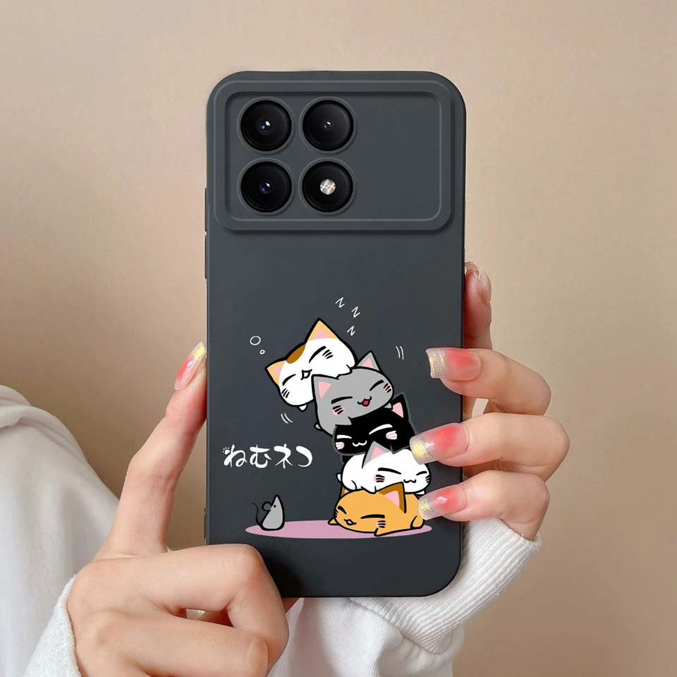 Lovely Cat Liquid Back Cover Case Coque