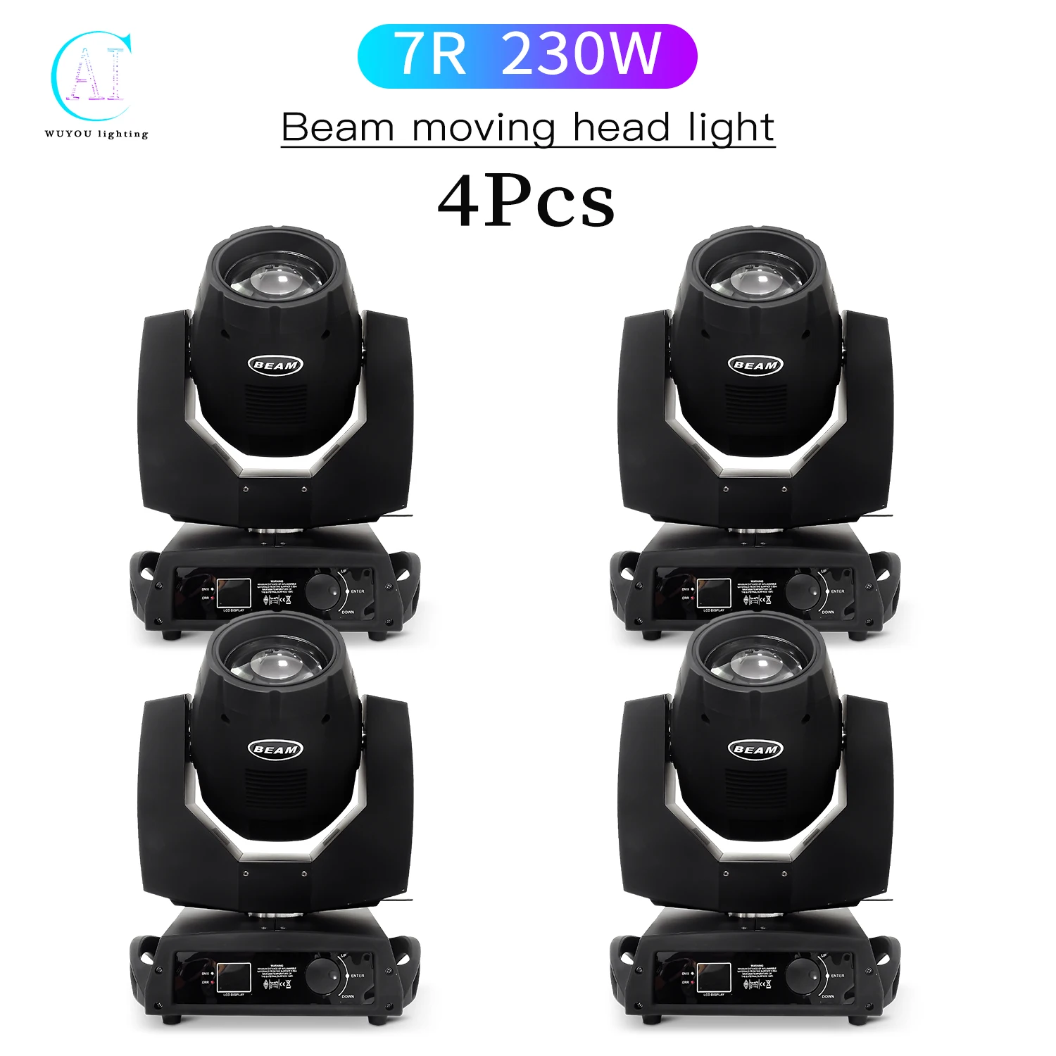 4 Pz/Lotto 230W 7R Light Beam Moving Head Light Touch Screen Dmx Control Professional Dj Disco Equipment Event Show Lighting