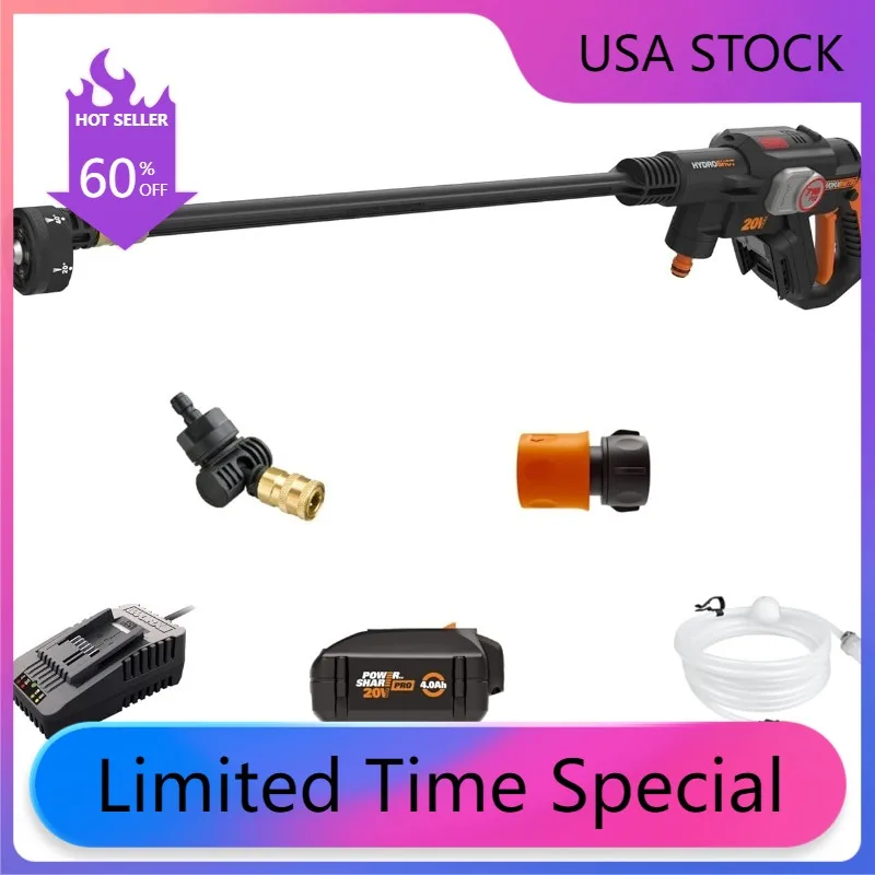 

Worx Nitro 20V Brushless Hydroshot Plus Portable Power Cleaner (710 MAX PSI) WG633 - Battery & Charger Included