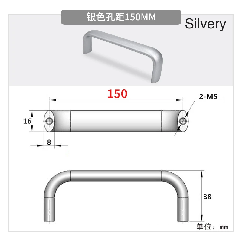 Schwarzer Silberner Schranktürgriff, Schubladenknopf für Kleiderschrank, Aluminiumlegierung Küchenschrankgriff für Möbel und Schränke – Detail 26