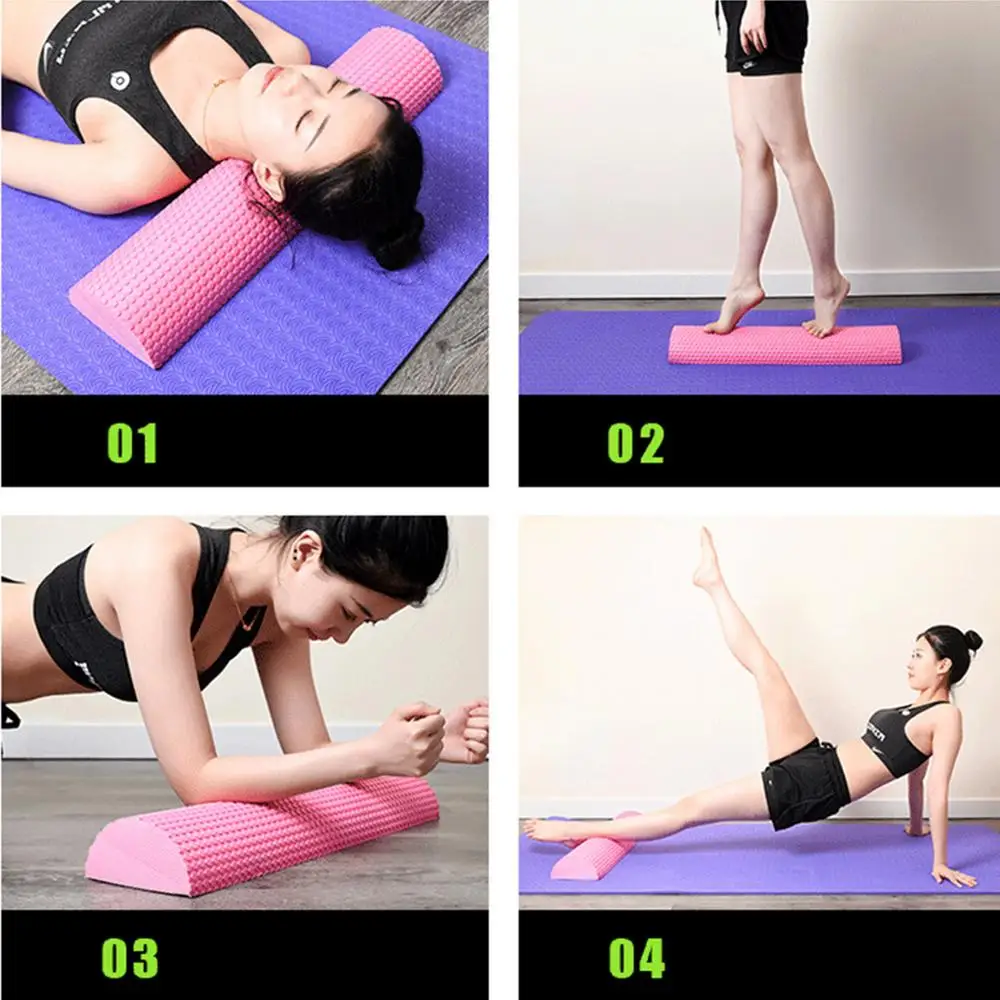 Description Picture 6 of item30/45cm Half Round EVA Massage Foam Roller Yoga Pilates Fitness Equipment Balance Pad Yoga Blocks With Massage Floating Point