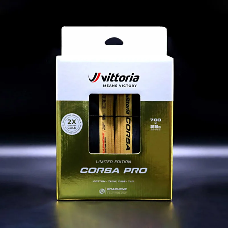 Vittoria Corsa Pro Gold 700X28 Edizione Limitata-Cotton-Tech - Tube - Tlr 700X28 Paia Di Pneumatici Dorati Per Un Anno D'Oro