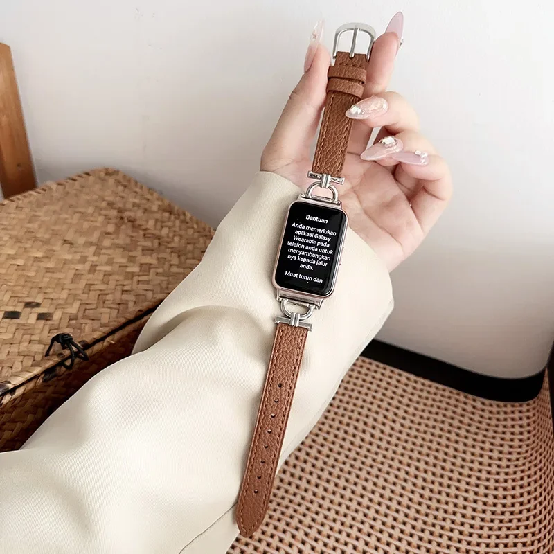 Premium Metal and Leather Strap for Fitness Smartwatch Accessories