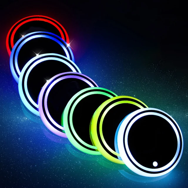 Auto LED sottobicchiere luminoso tappetino di ricarica USB sottobicchieri  per auto impermeabili universali interni LED portabicchieri per auto luci  accessori per auto - AliExpress