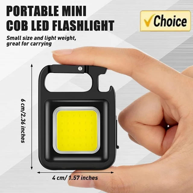 Mini LED Flashlight Magnetic COB Outdoor Camping Pocket Work Light 800 Lumens USB Rechargeable Spotlights