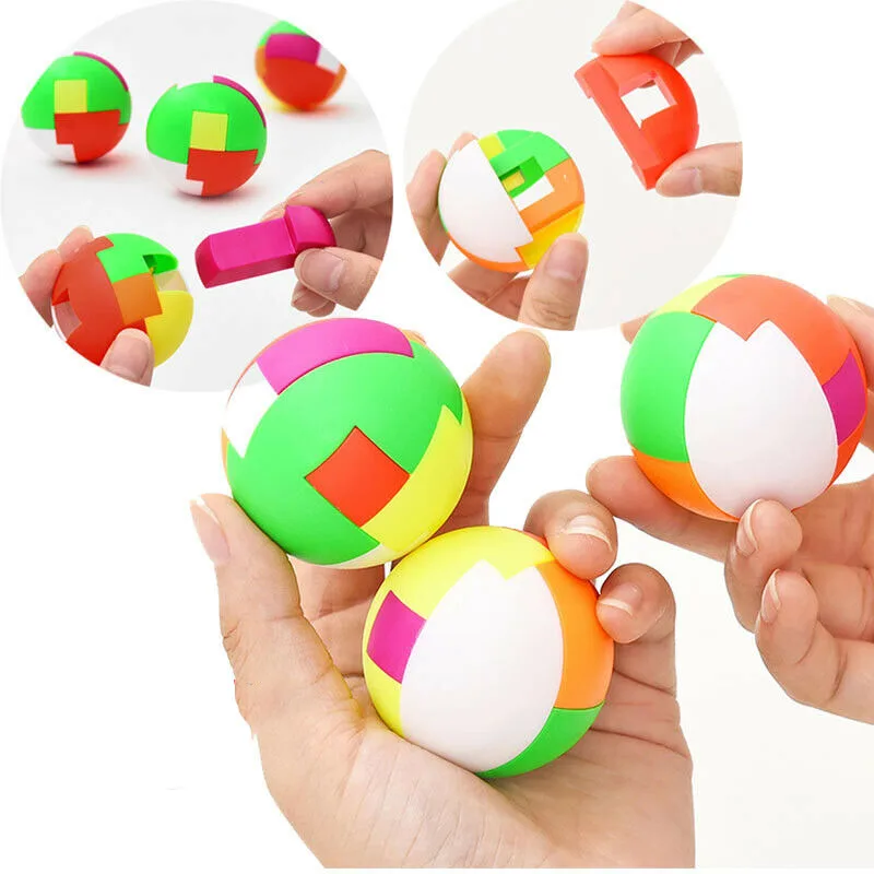 1 adet Mini bulmaca montaj topu eğitim oyuncak rastgele renk çocuk hediye  yaratıcı plastik çok renkli top bulmaca oyuncak