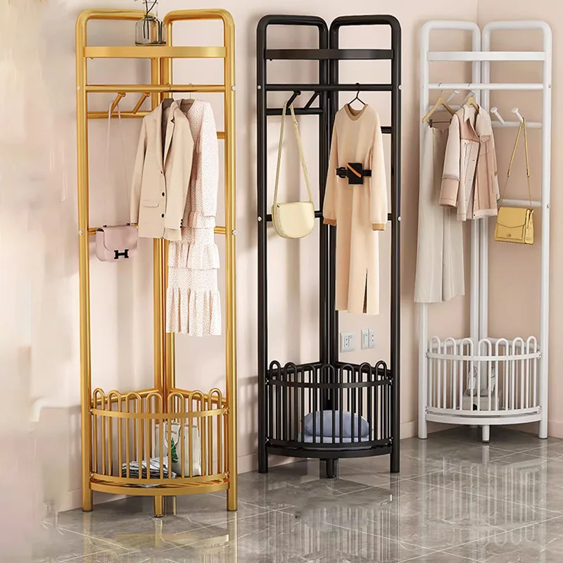 

Portable Hangers Clothes Rack Metal Place Saving Floor Bedroom Clothing Rack Nordic Modern Perchero De Pie Home Accessories