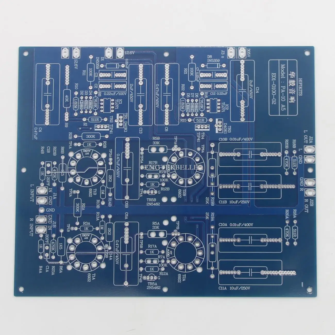 

HiFi ARC SP-10 Tube Preamplifier Board PCB Stereo 6922 Vacuum Tube Preamp PCB