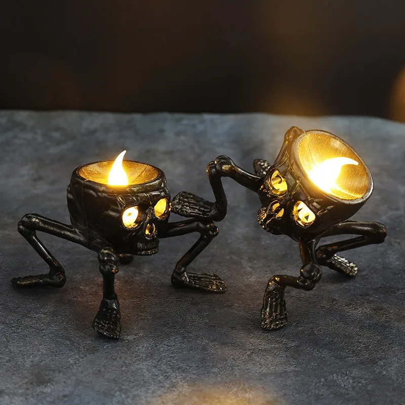 New Halloween Skeleton Hand Night Light - Skull Decor Candle Lamp for Home Atmosphere Decoration and Party Props Creative