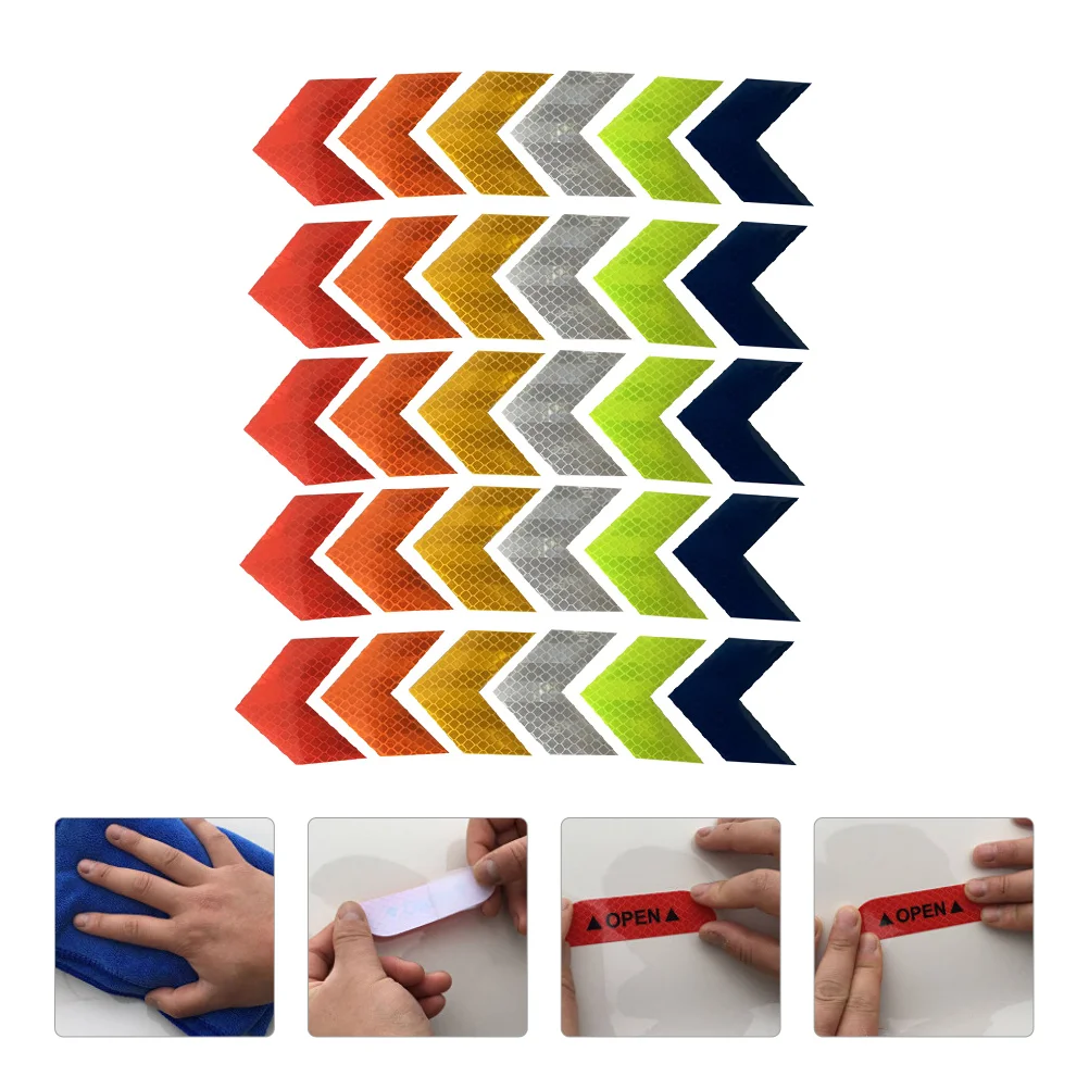 

50pcs Car Door Sticker Warning Reflective Sticker Car Decal Car Decor