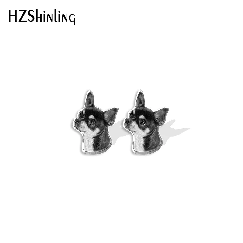 RAIDIN Acrylique Mignon Chihuahua Chien Boucles D'oreilles