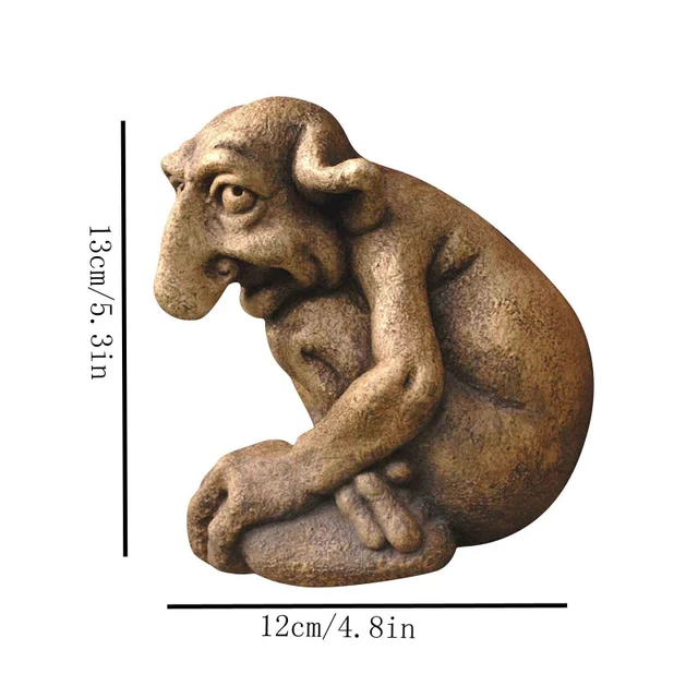 Vízköpő Szobor Csintalan Ház Buddys Otthoni És Kerti Dekoráció Elszáradt Öreg Ember Templom Kert Udvari - Image 5