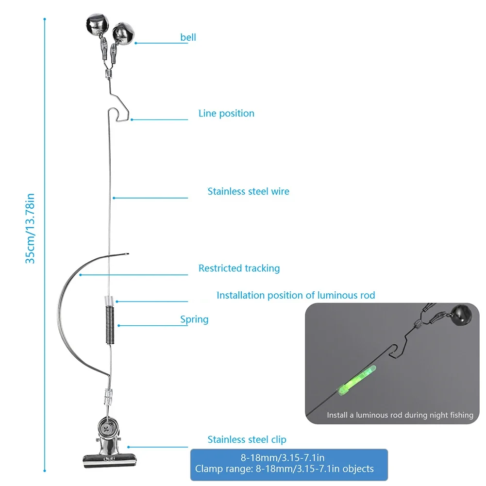 Alarmes de touche pêche inox 1-10 pièces - Détecteur anti-corrosion pour pêche carpe et carnassiers