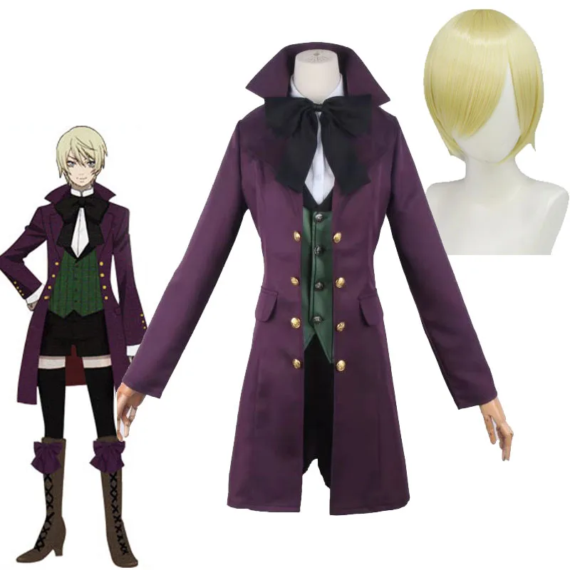 

Black Butler Costume Alois Trancy Cosply Uniform Suit The Queen's Spider Count Wig Halloween Carnival Anime Clothing