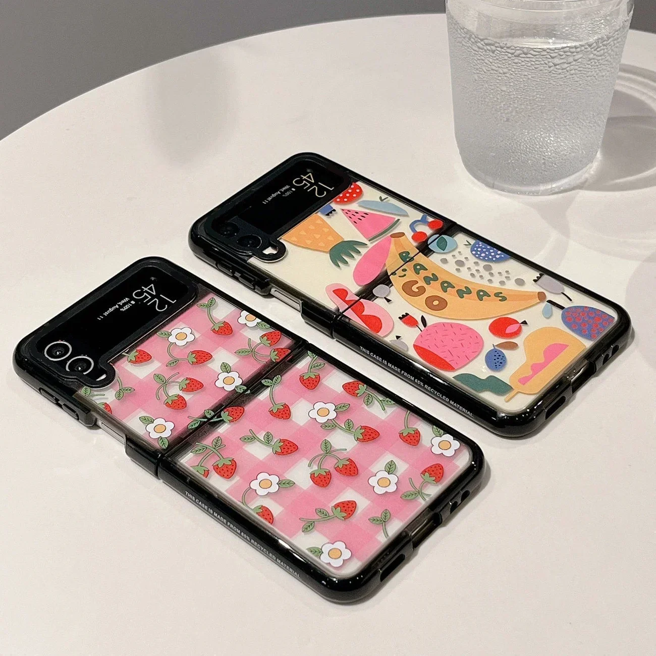 

Acrylic Black Border Banana Phone Case for Samsung Galaxy Z Flip 5 4 3 Back Cover for ZFlip3 ZFlip4 ZFlip5 Hard Case Shell