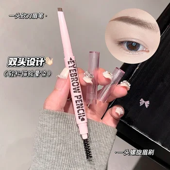 2-in-1 Double-Ended Eyebrow Pencil And Brow Gel Natural Shaping Waterproof Smudge-Proof Long-Lasting Easy for Beginners