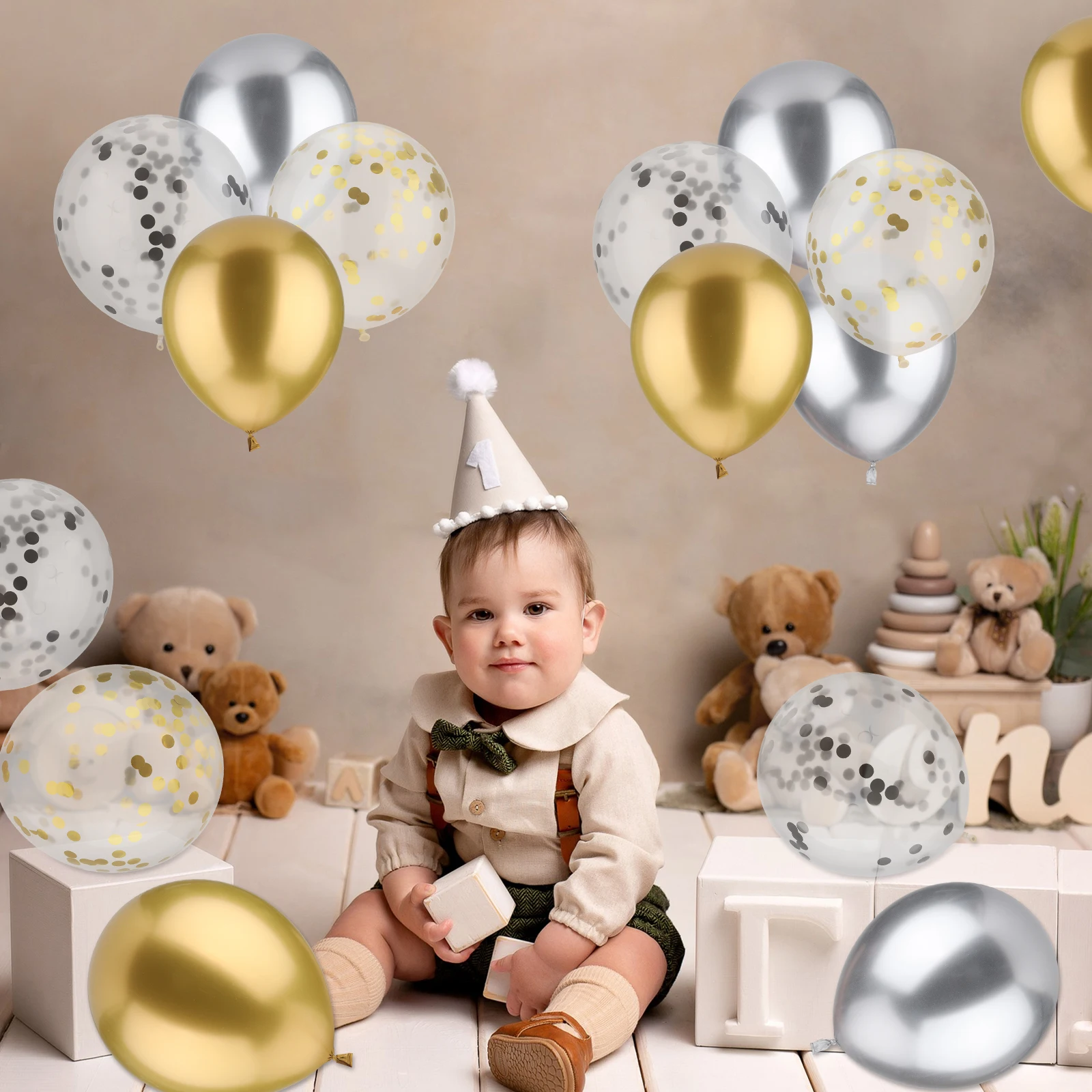 

Metallic Glossy Latex Balloon Kits For Pet Kids Adults 40pcs 12inch Balloons Birthday Anniversary Decor Baby Shower Decoration